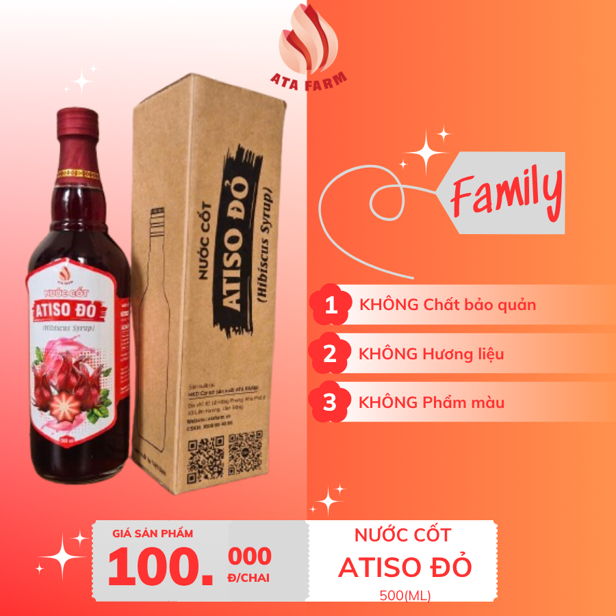 Nước cốt Atiso đỏ 500(ml) [Chai thủy tinh]