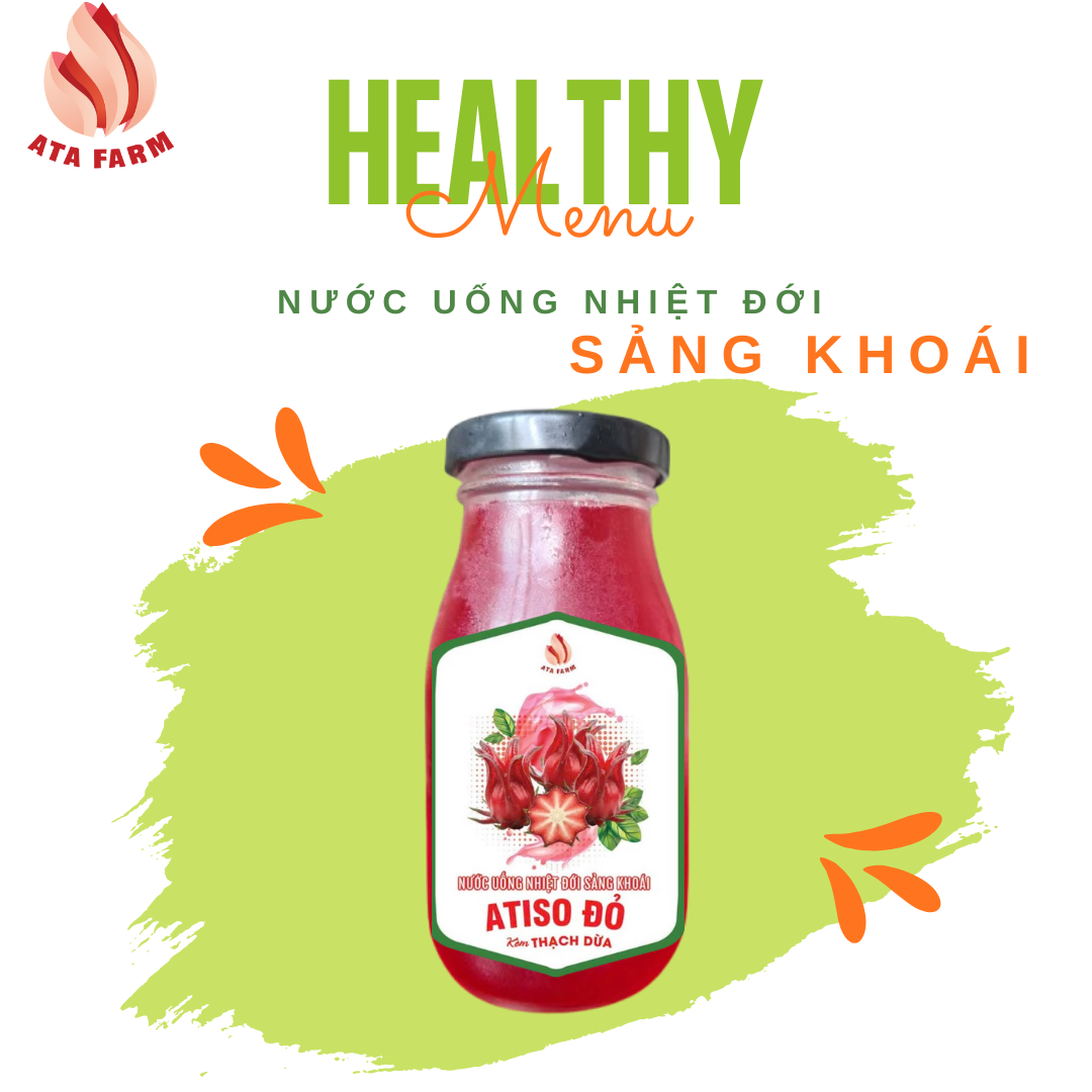 Nước uống Atiso đỏ kèm Thạch dừa 180(ml)